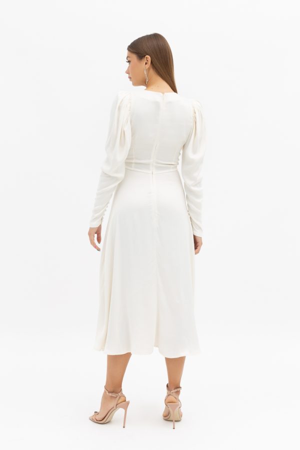 Long sleeved white midi dress Balta
