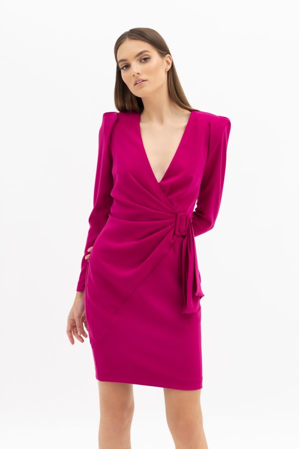 Wrap-effect crepe dress BADGLEY MISCHKA