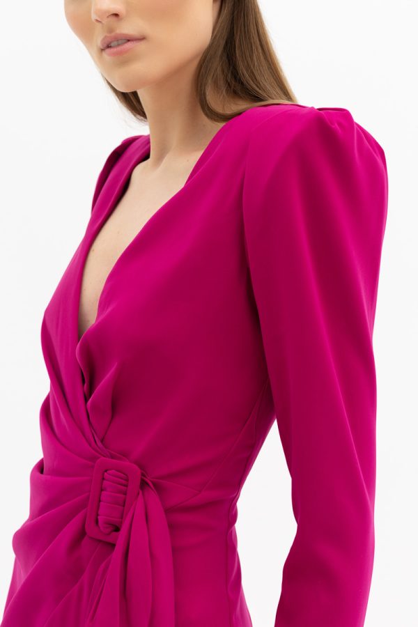 Wrap-effect crepe dress BADGLEY MISCHKA