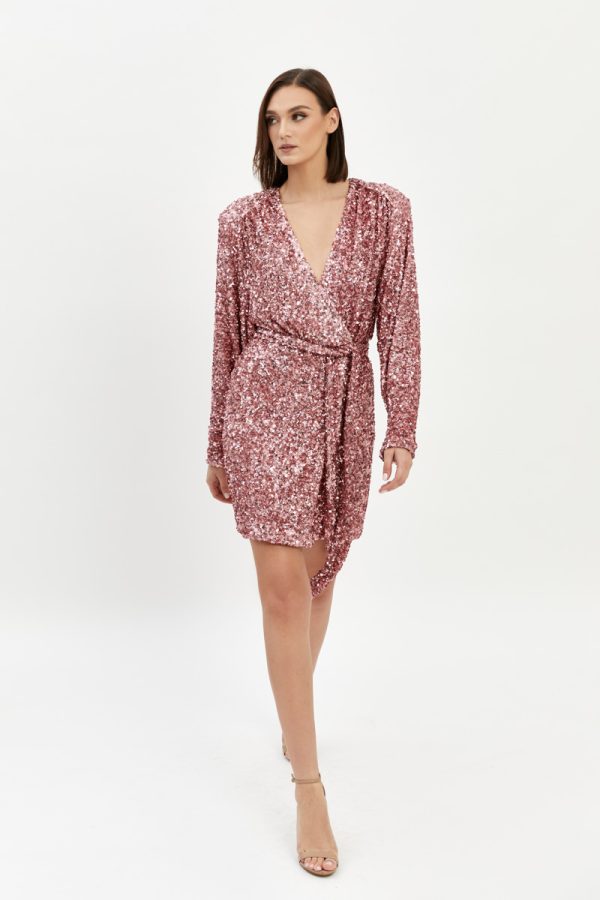 Sequin wrap dress Naujausios suknelės