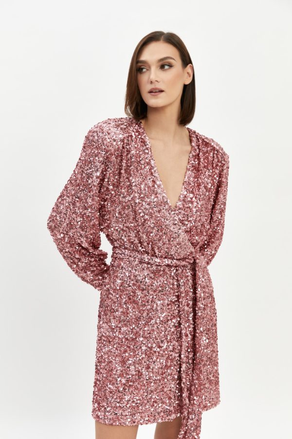 Sequin wrap dress Naujausios suknelės