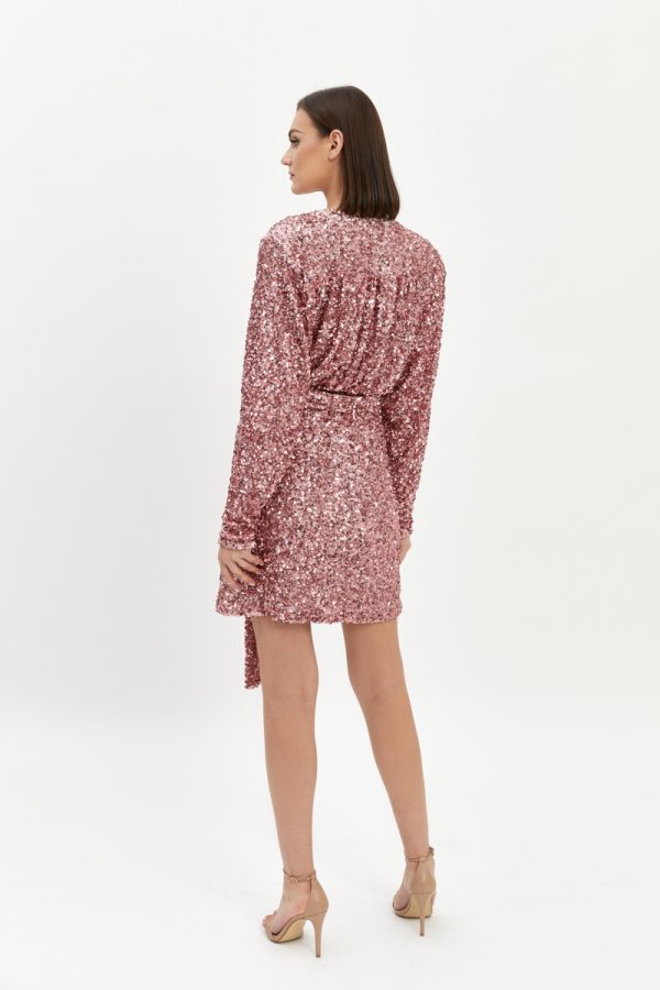 Sequin wrap dress Naujausios suknelės