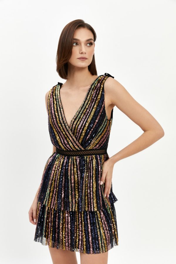 multicolour sequin dress M