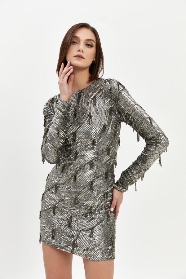 Metallic sequin dress Naujausios suknelės